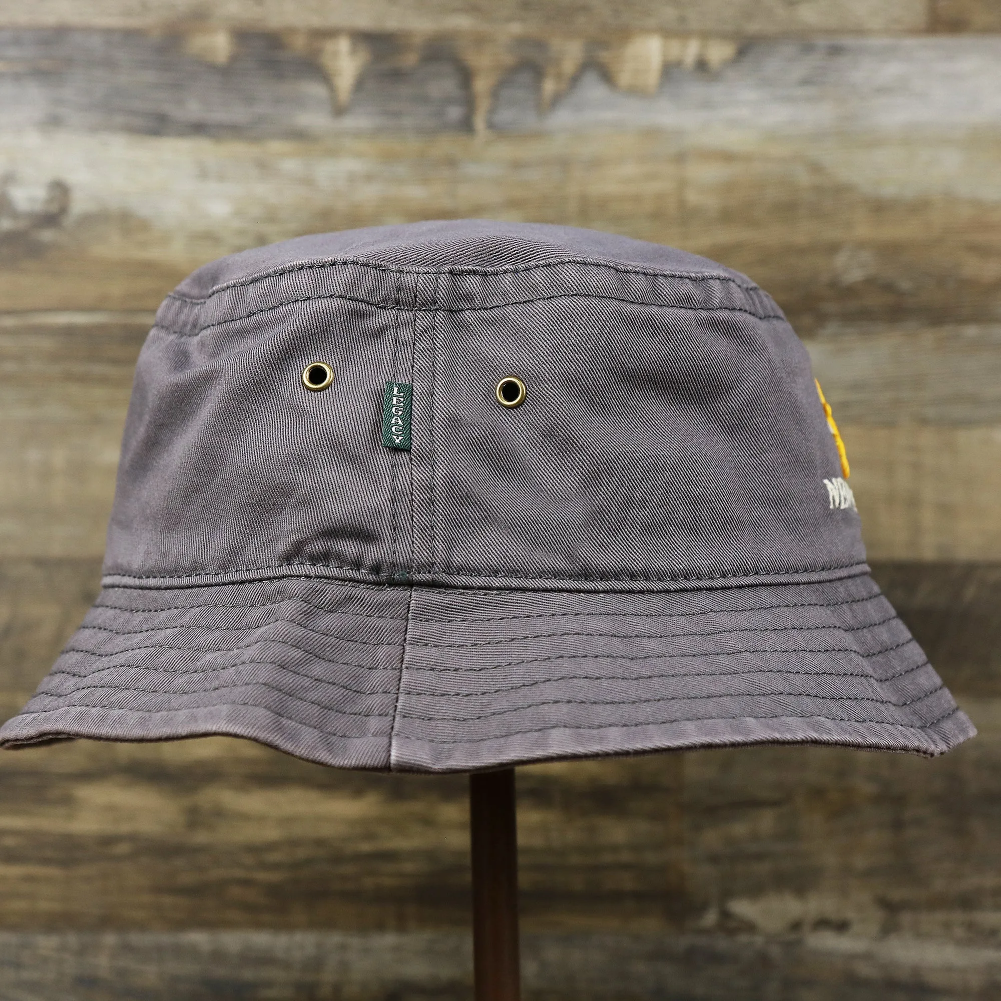 Ocean City New Jersey Gold Anchor Relaxed Twill Dark Grey Bucket Hat