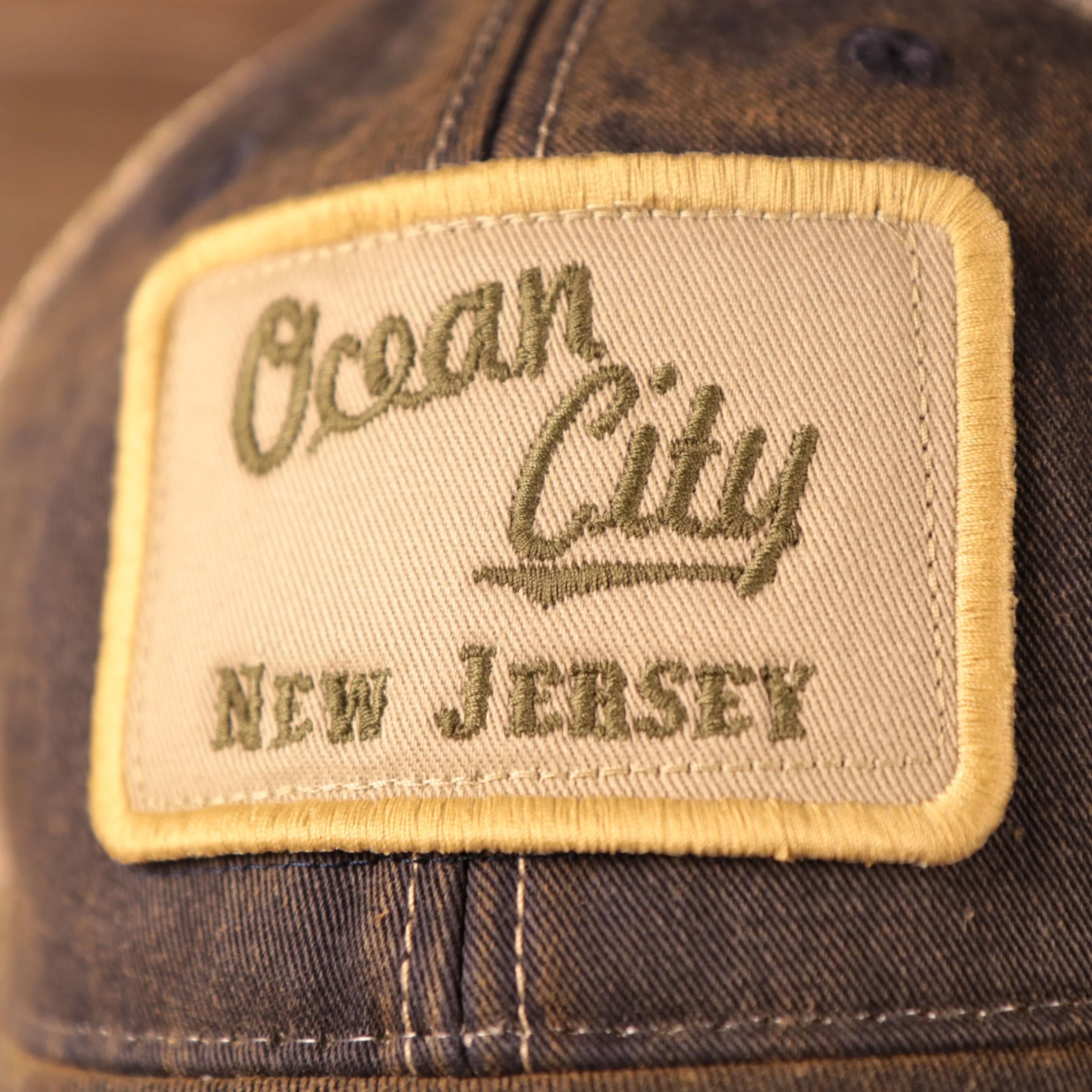 Ocean City Trucker Hat | OCNJ Mesh-back Dad Hat | Vintage wash Ocean City Patch Trucker Hat