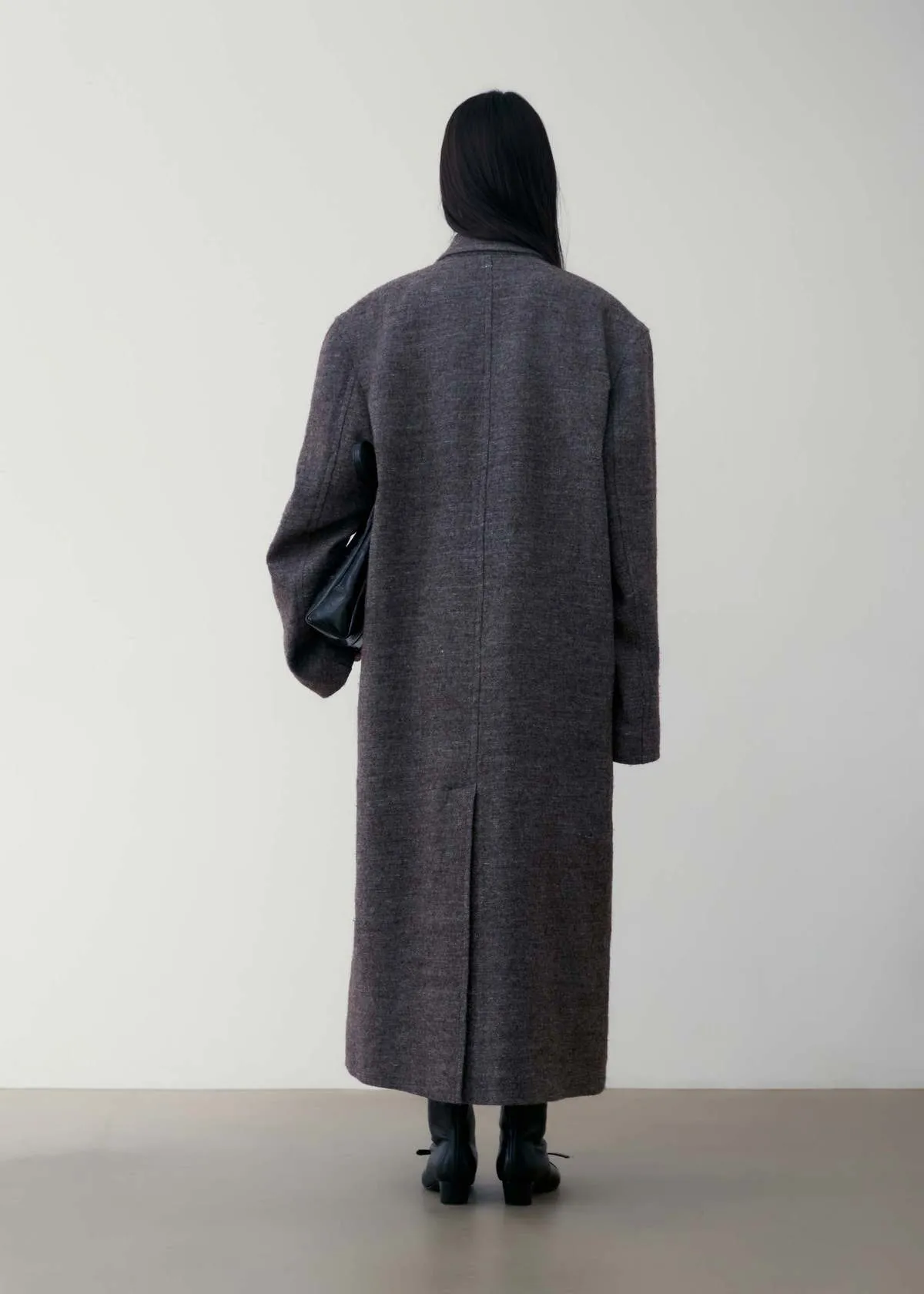 Oversized Wool Coat - Grey Melange