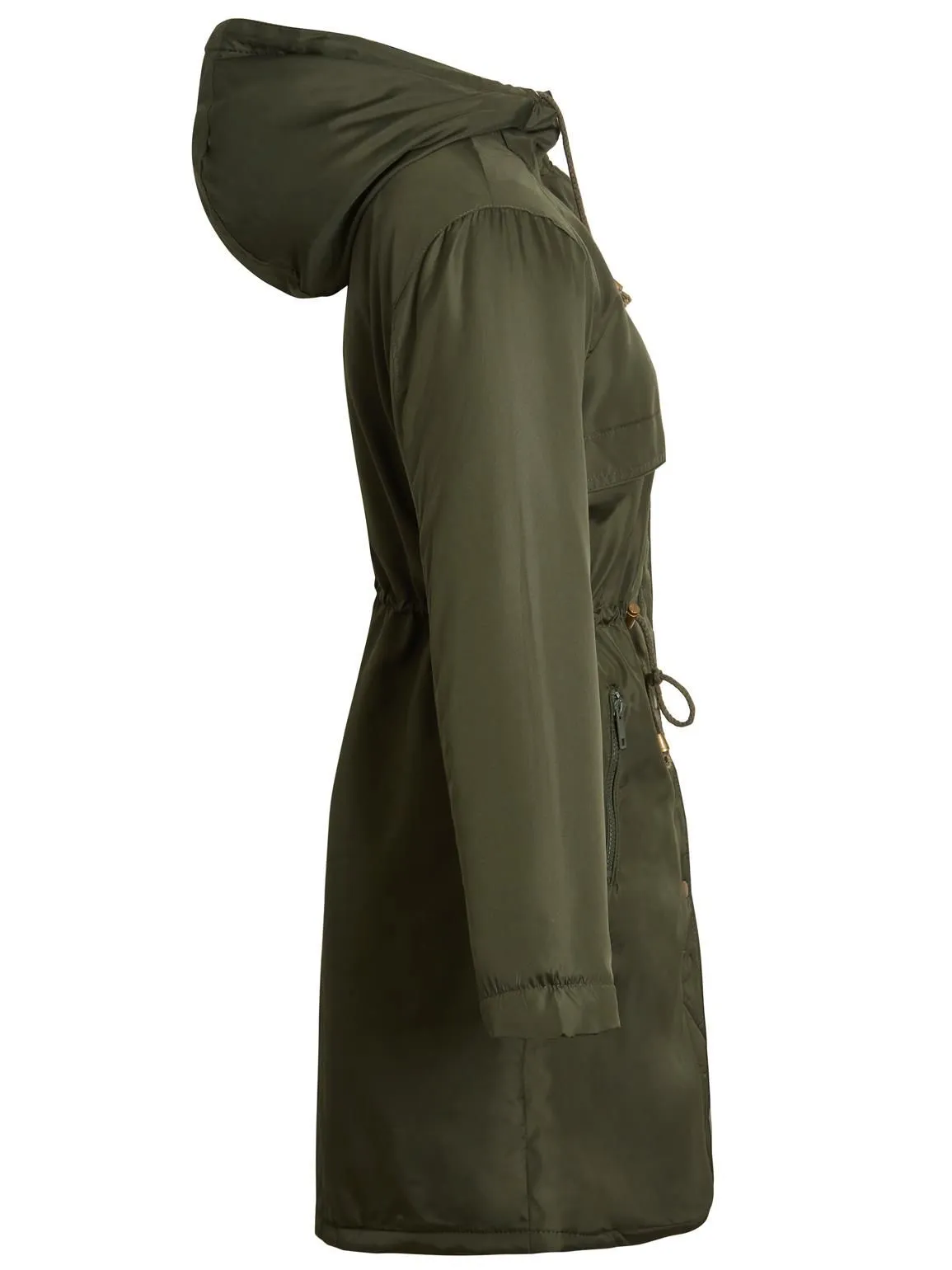 Padded Showerproof Parka Coat, Tan, Black, Khaki, UK Sizes 8 to 16