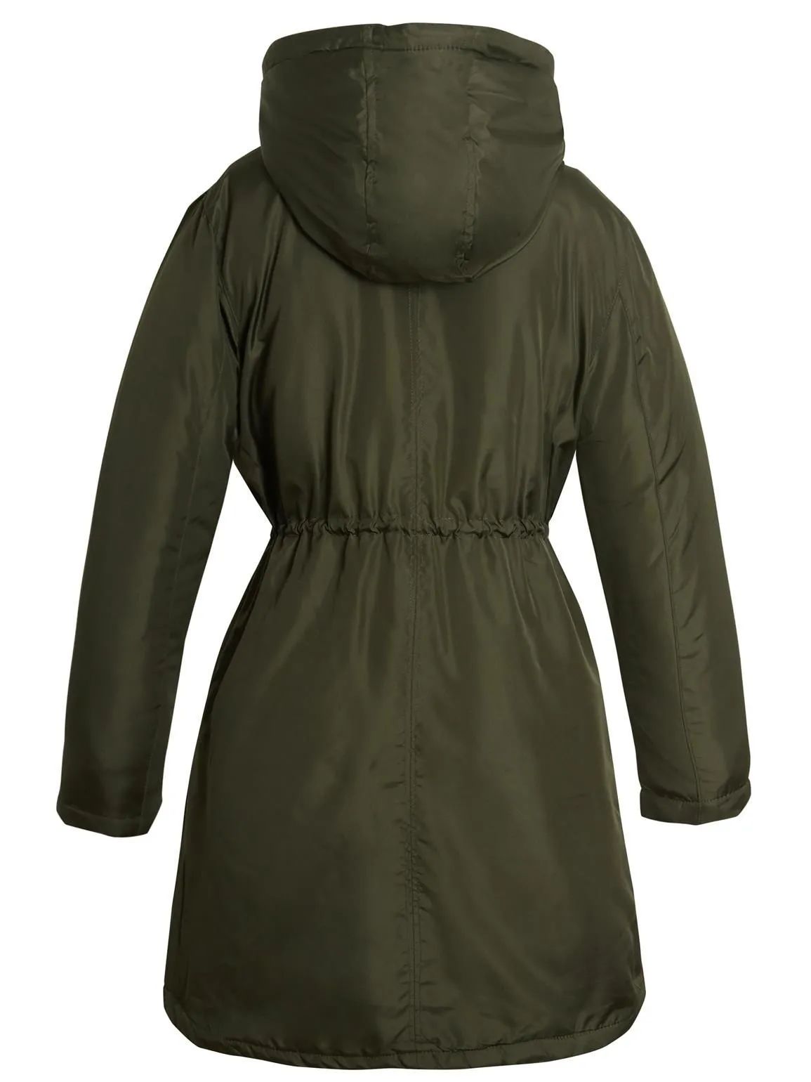 Padded Showerproof Parka Coat, Tan, Black, Khaki, UK Sizes 8 to 16