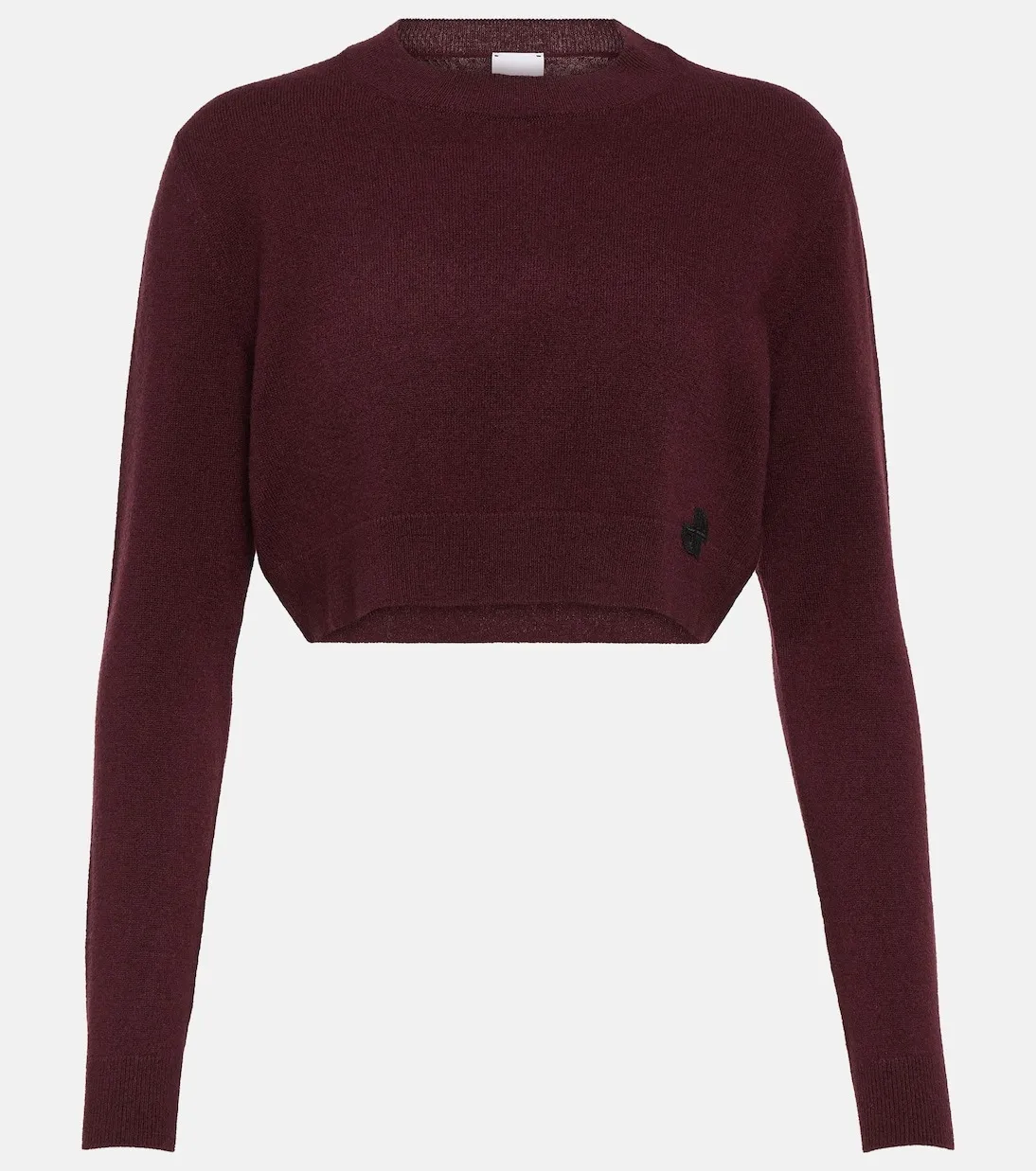 PATOU  |Crew Neck Wool Long Sleeves Plain Cropped Tops