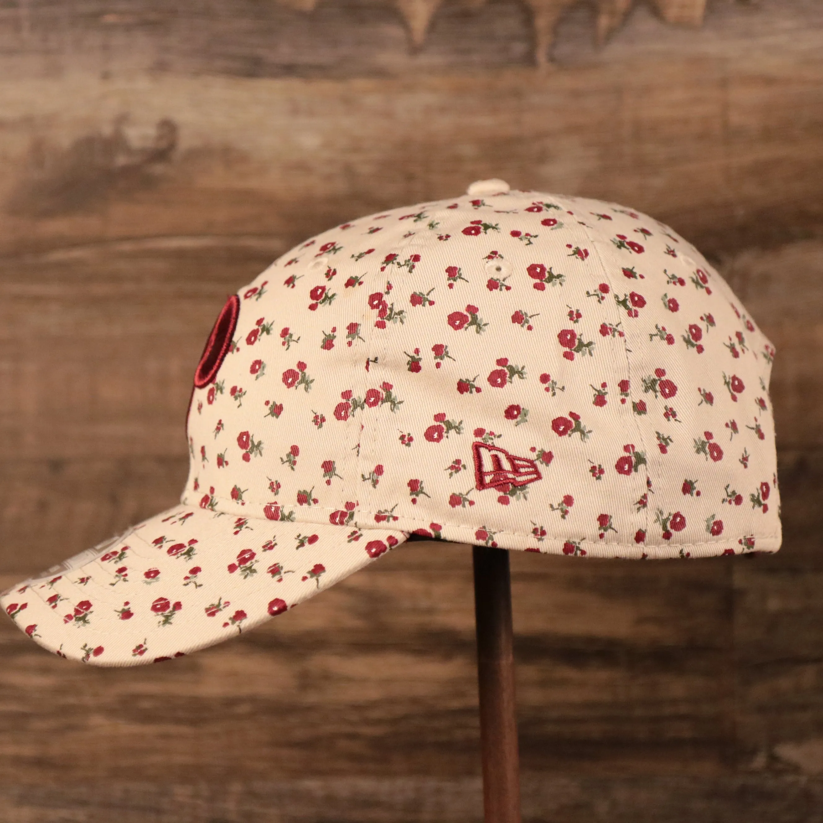 Philadelphia Phillies Maroon Bottom Cream Floral Youth Cap | Youth Size Floral Dad Hat | Phillies Floral Baseball Hat