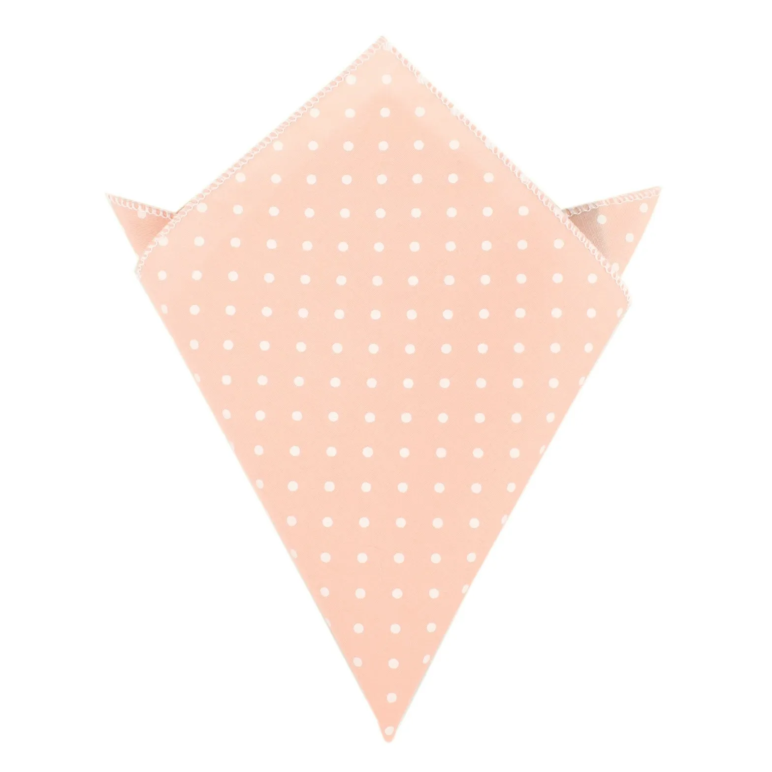 Pink with White Polka Dots Cotton Pocket Square