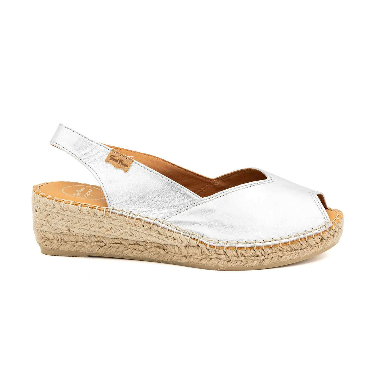 Plain Leather Wedge Espadrille for Women - Bernia-P