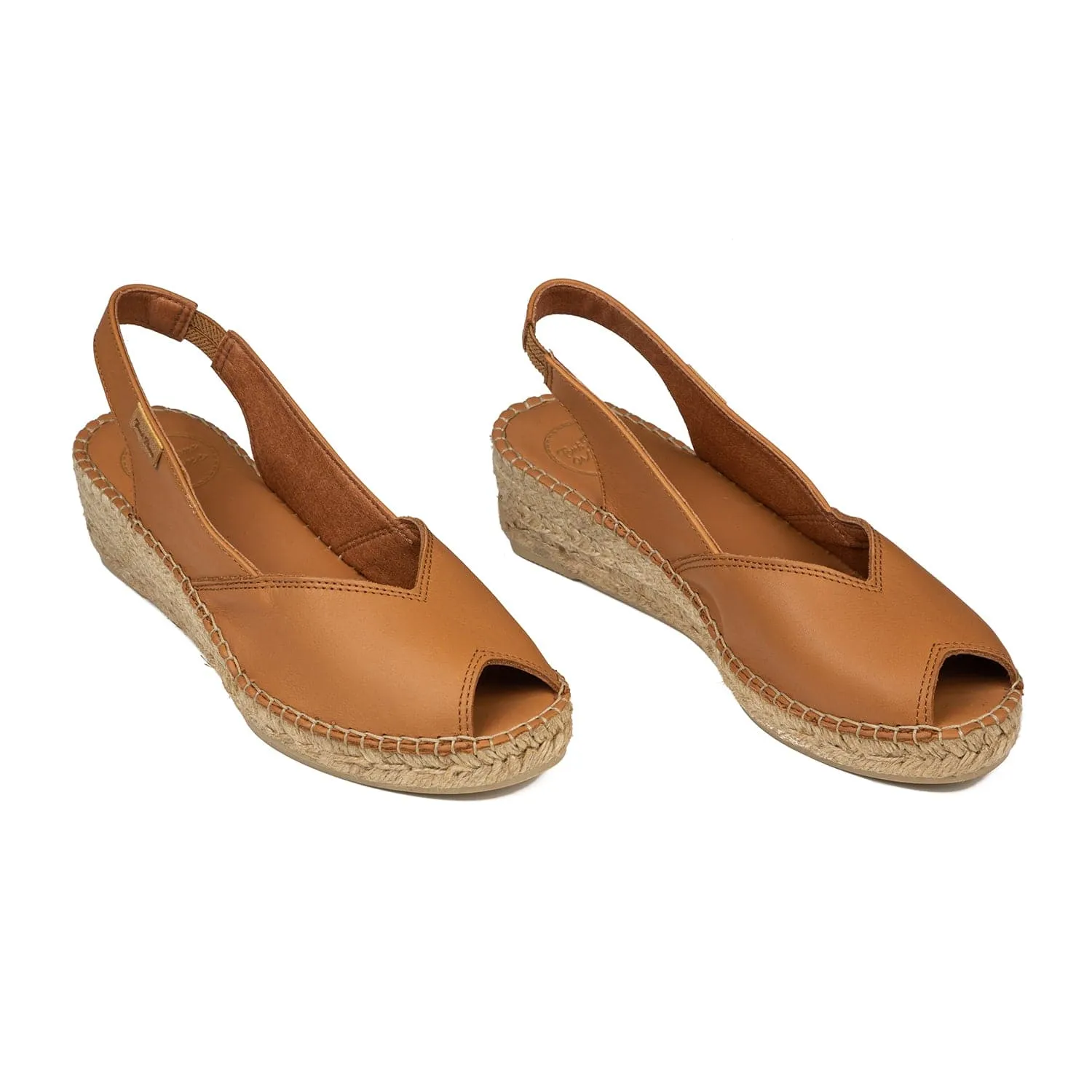 Plain Leather Wedge Espadrille for Women - Bernia-P