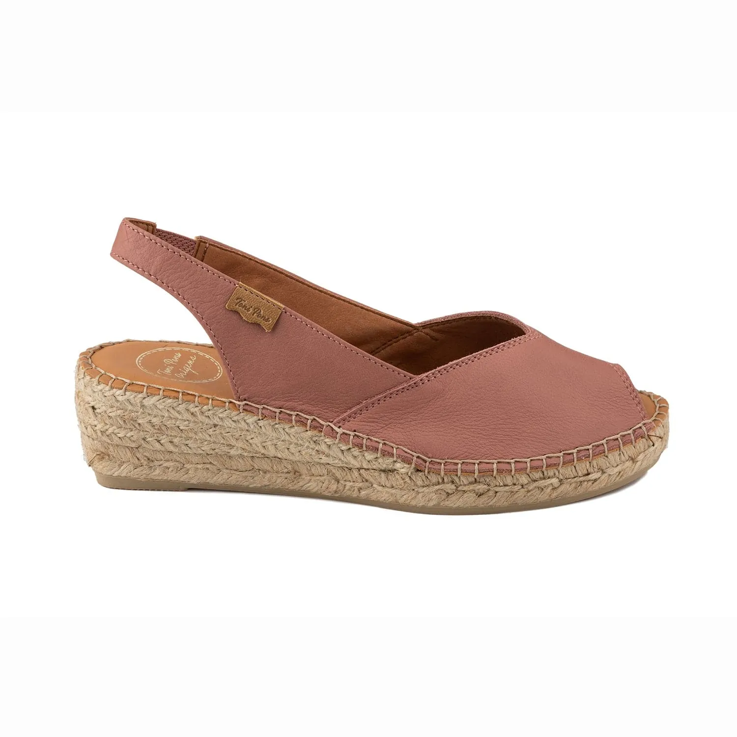 Plain Leather Wedge Espadrille for Women - Bernia-P