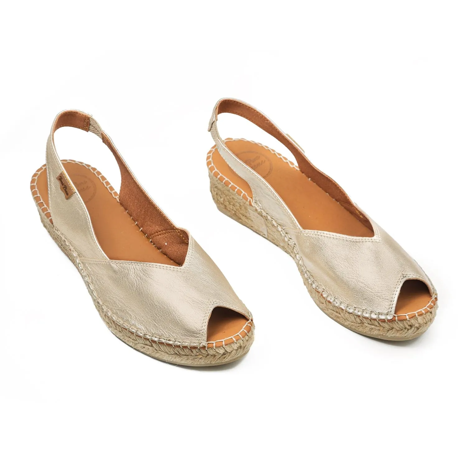 Plain Leather Wedge Espadrille for Women - Bernia-P