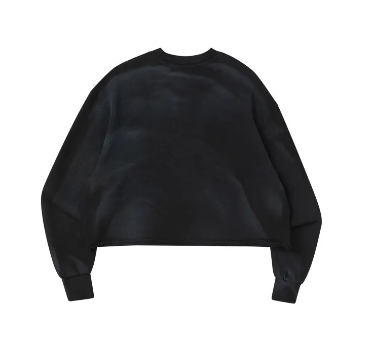 PRENDA FROM PLANT  |Long Sleeves Cotton Logo Cropped Tops Hoodies & Sweatshirts