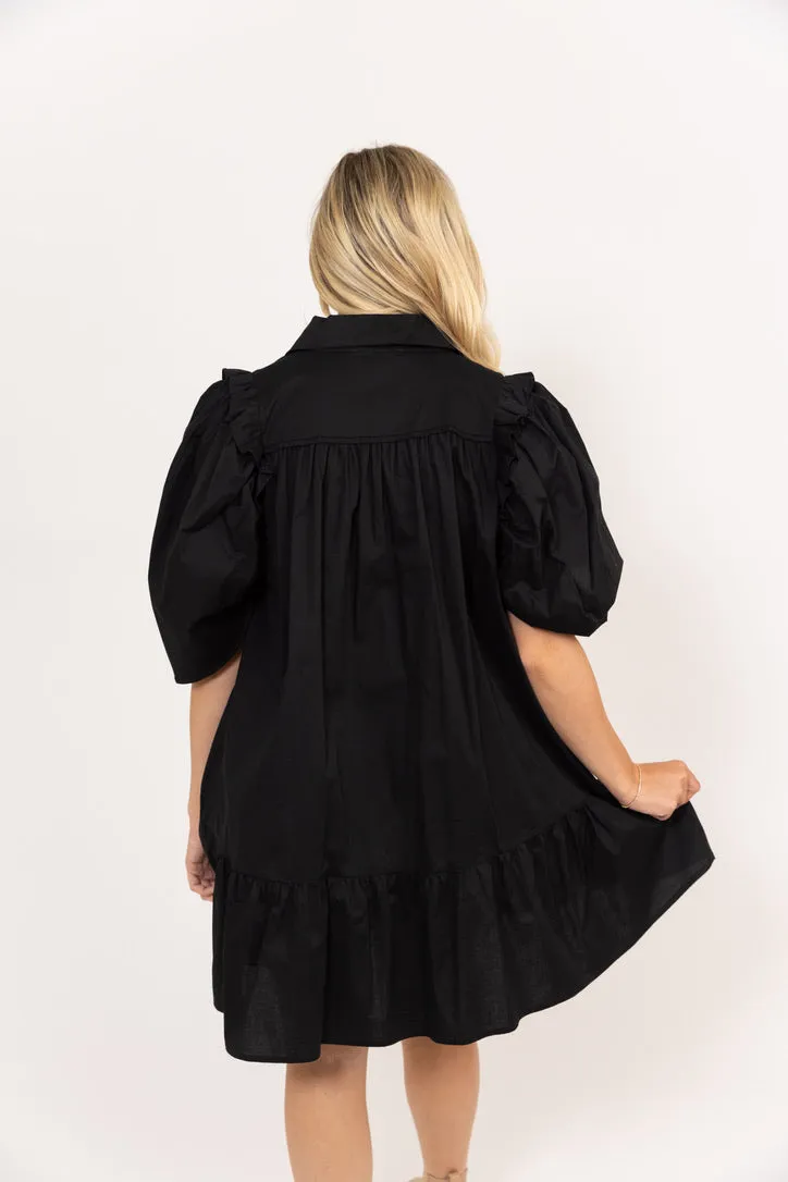 Puff Sleeve Ruffle Dress