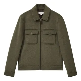 REISS Peridoe Trucker Jacket - Green