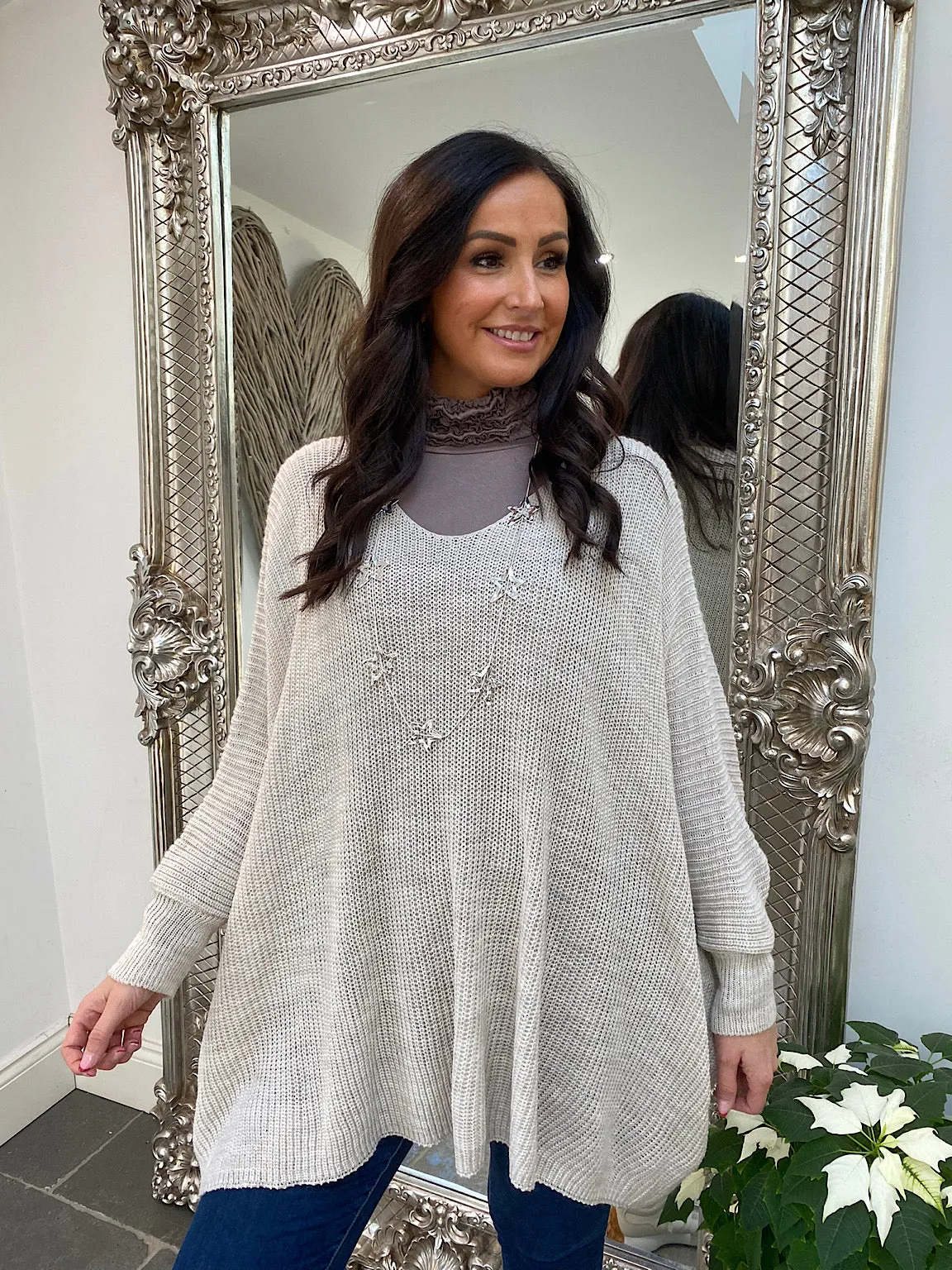 Ribbed Batwing Knitted Jumper Abbie