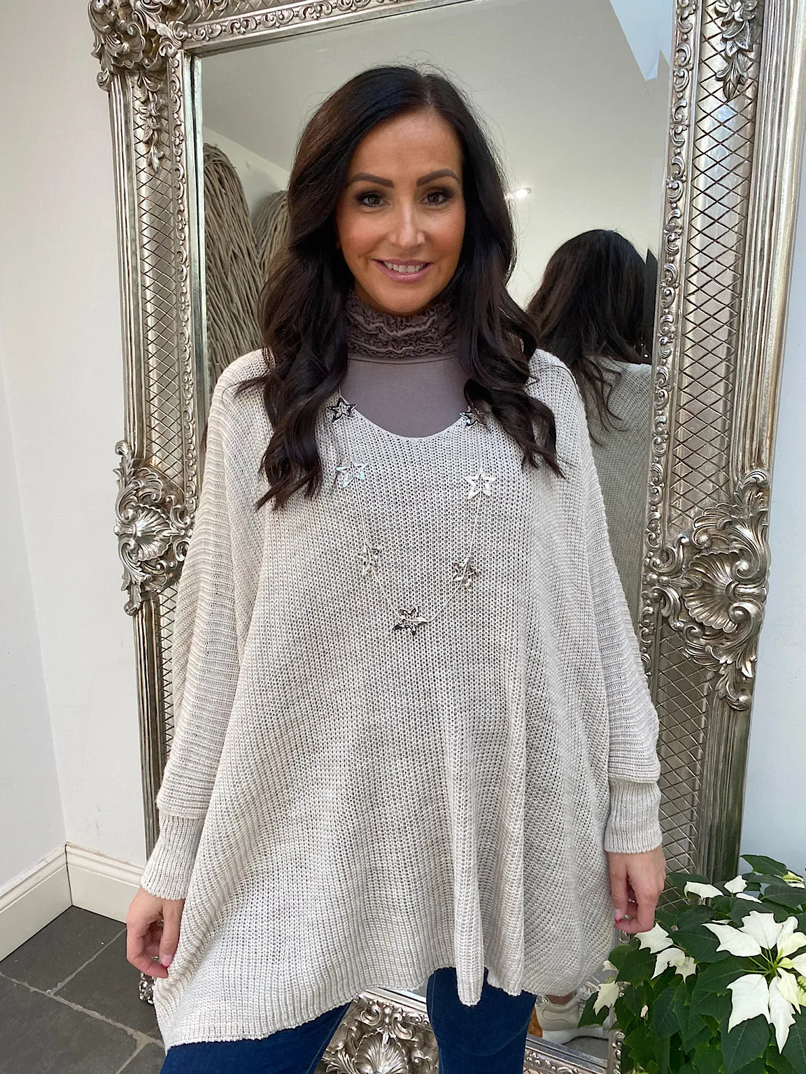 Ribbed Batwing Knitted Jumper Abbie