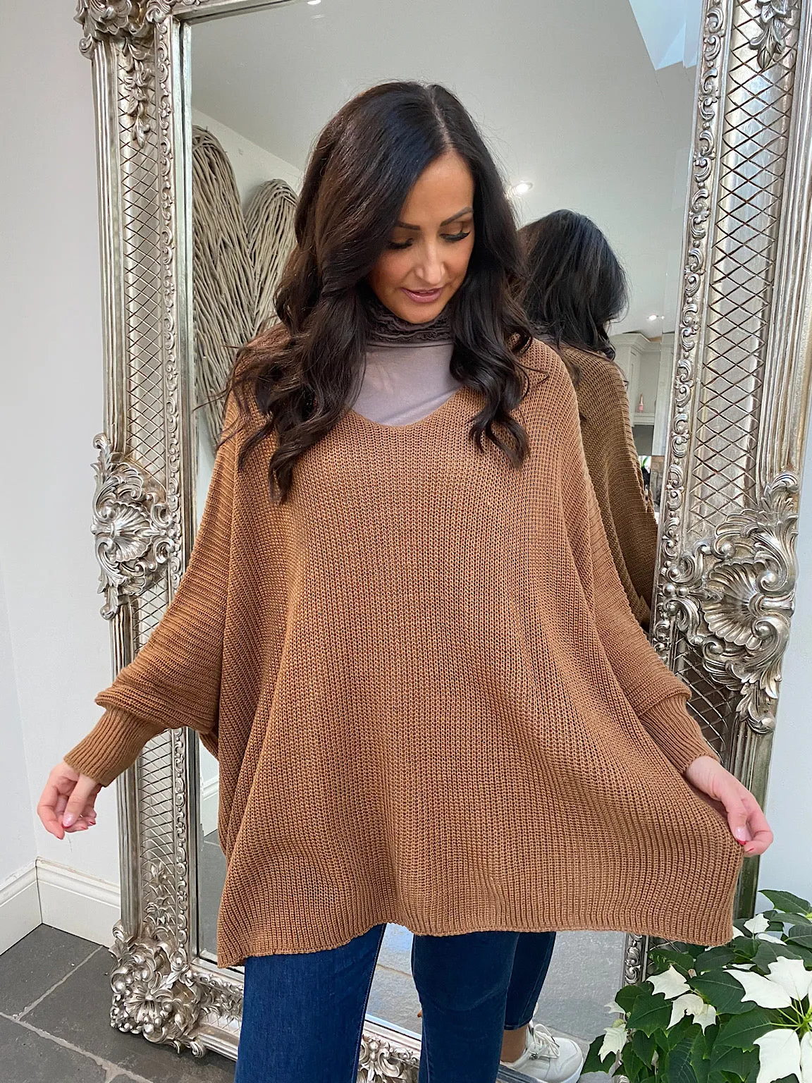 Ribbed Batwing Knitted Jumper Abbie