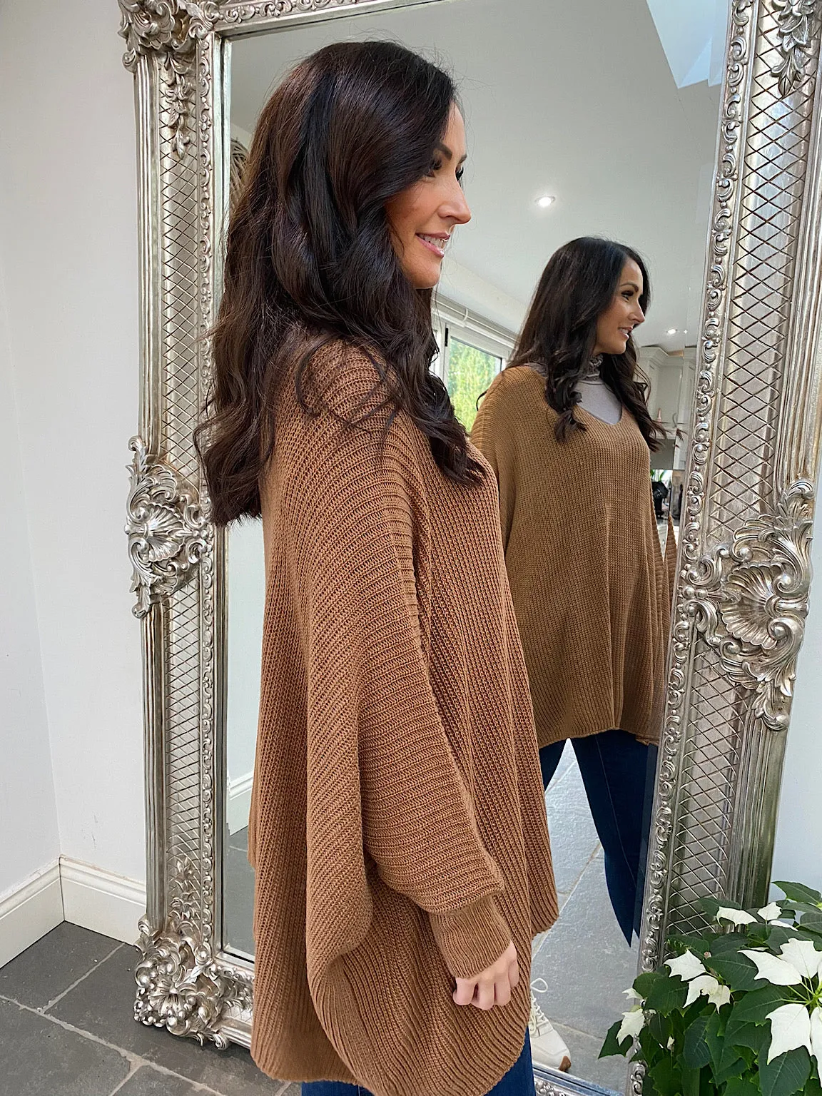 Ribbed Batwing Knitted Jumper Abbie