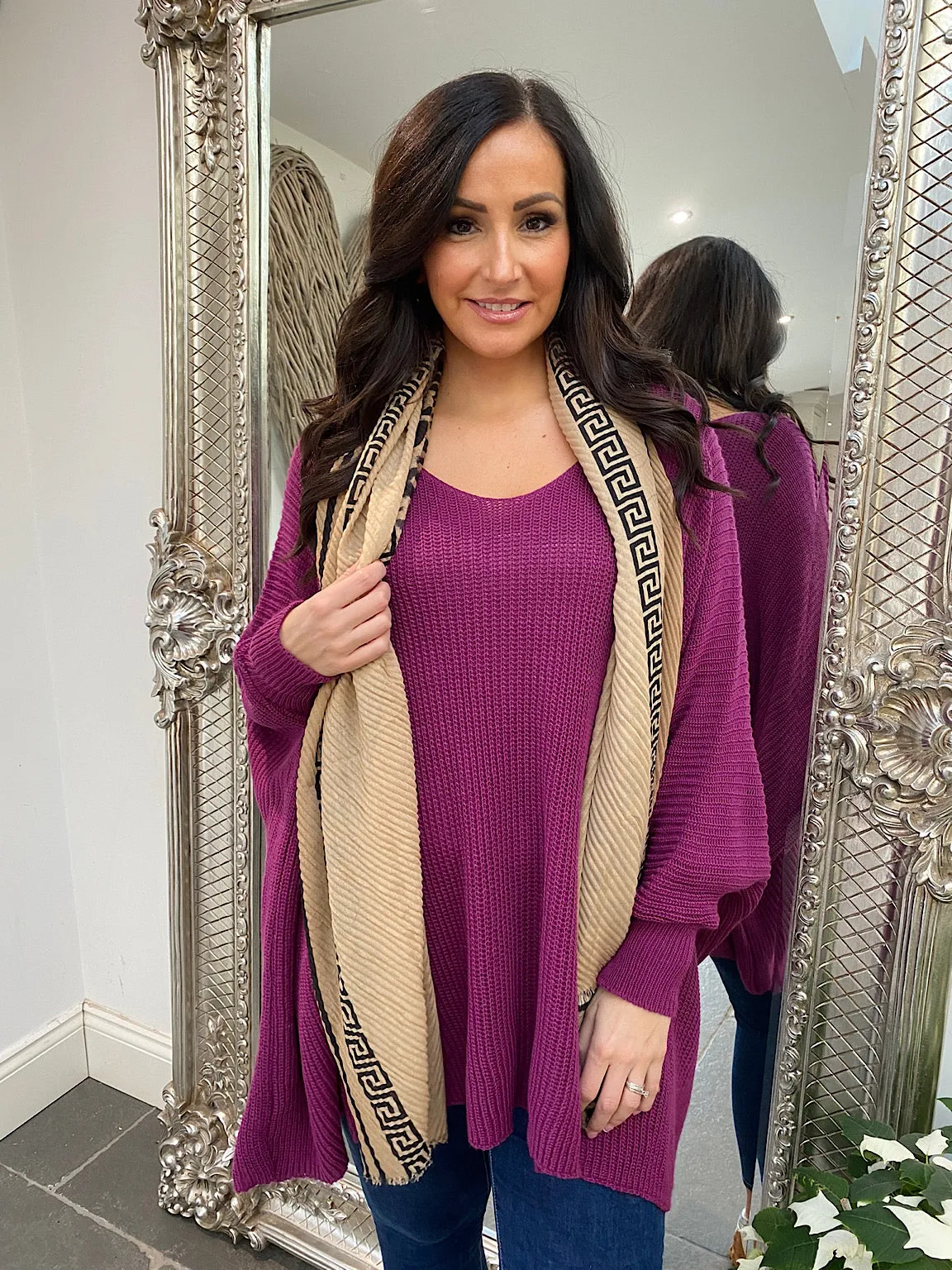 Ribbed Batwing Knitted Jumper Abbie