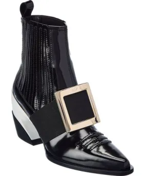 ROGER VIVIER Viv Tex Leather Bootie