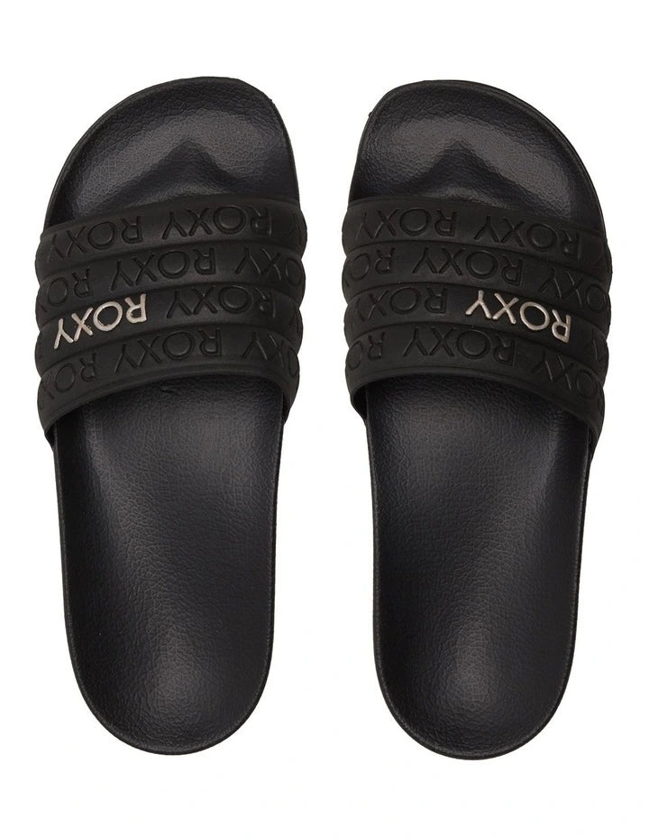 Roxy Slippy Sandals - Black/Gold