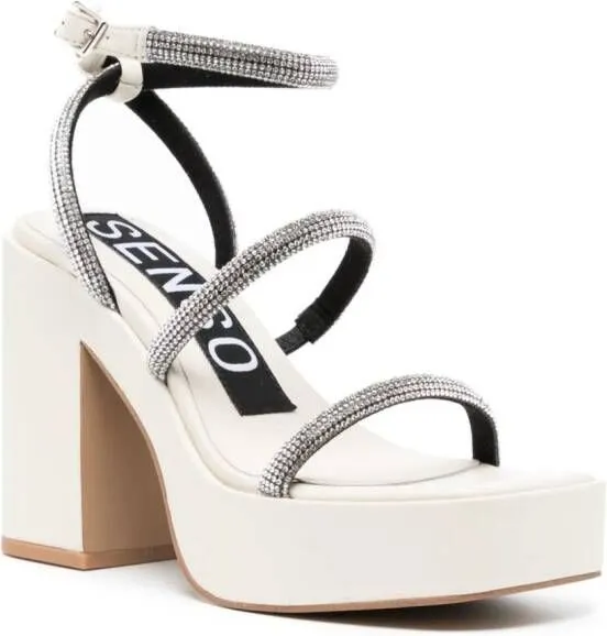 Senso Yasmin II 120mm leather sandals White