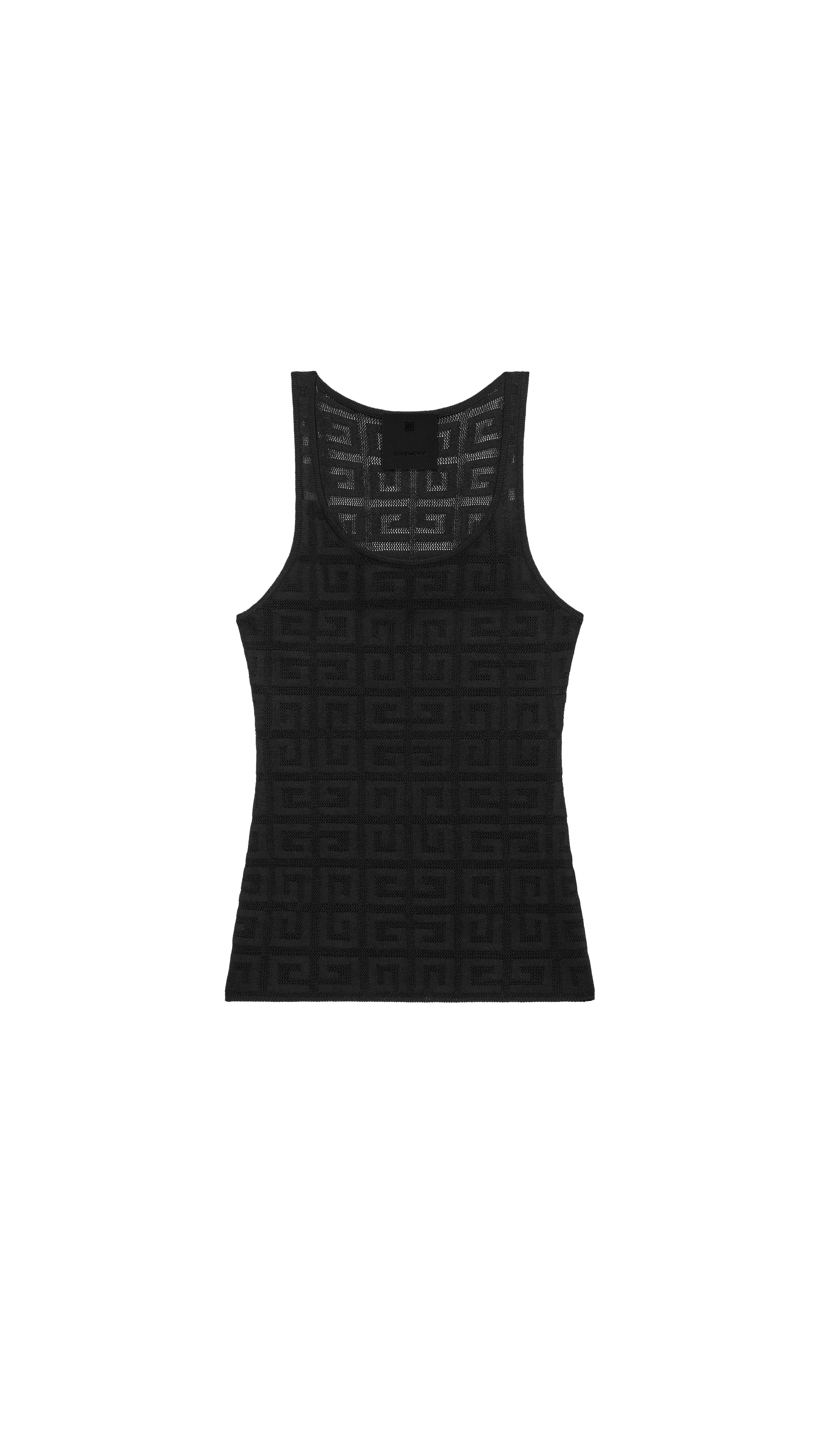 Slim Tank Top In 4G Jacquard - Black