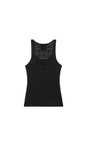 Slim Tank Top In 4G Jacquard - Black