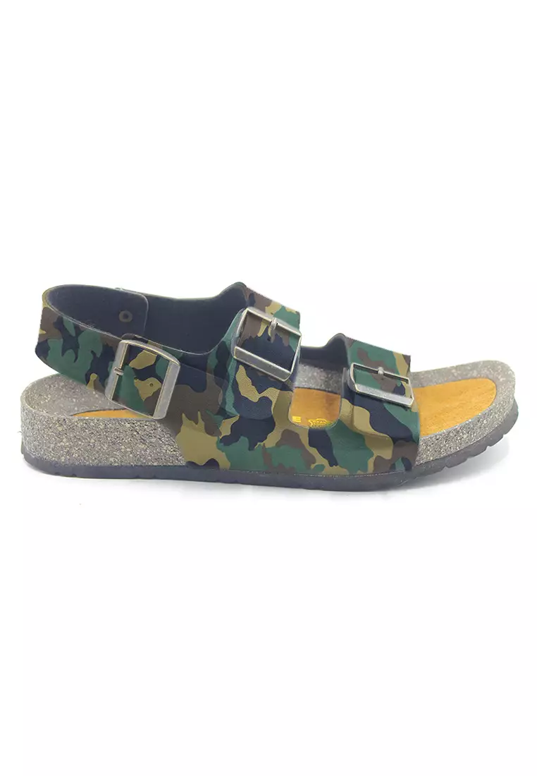 SoleSimple Milan - Camouflage Leather Sandals & Flip Flops & Slipper