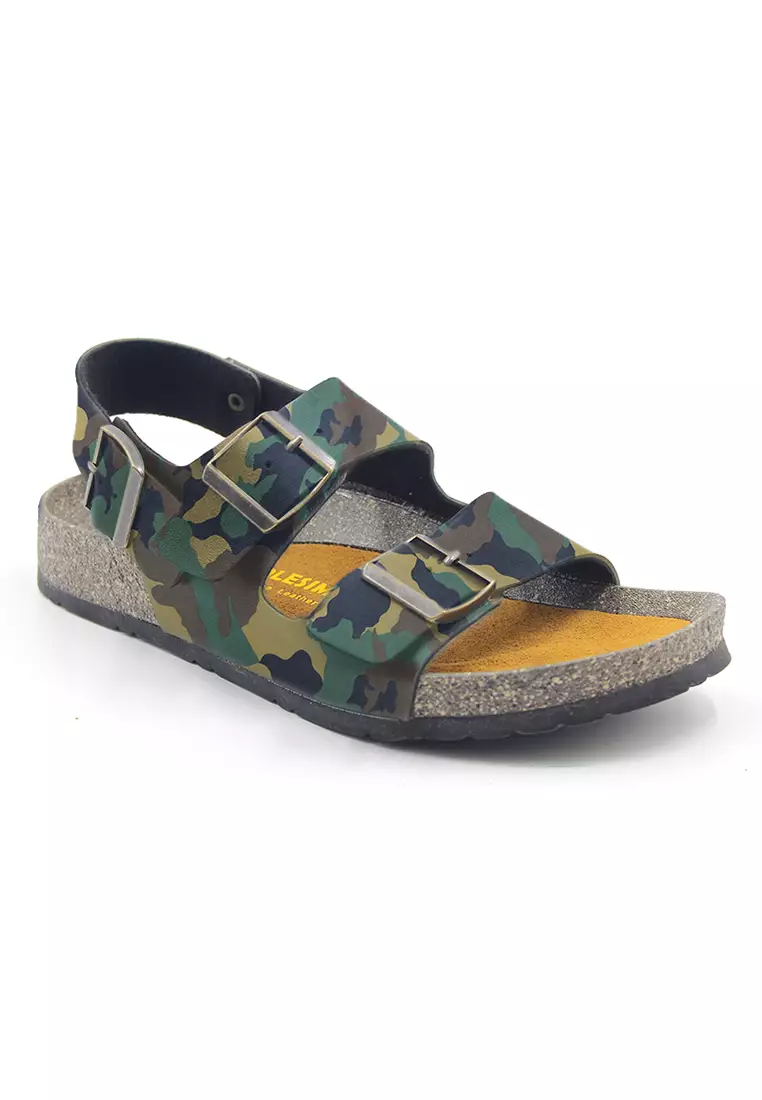 SoleSimple Milan - Camouflage Leather Sandals & Flip Flops & Slipper