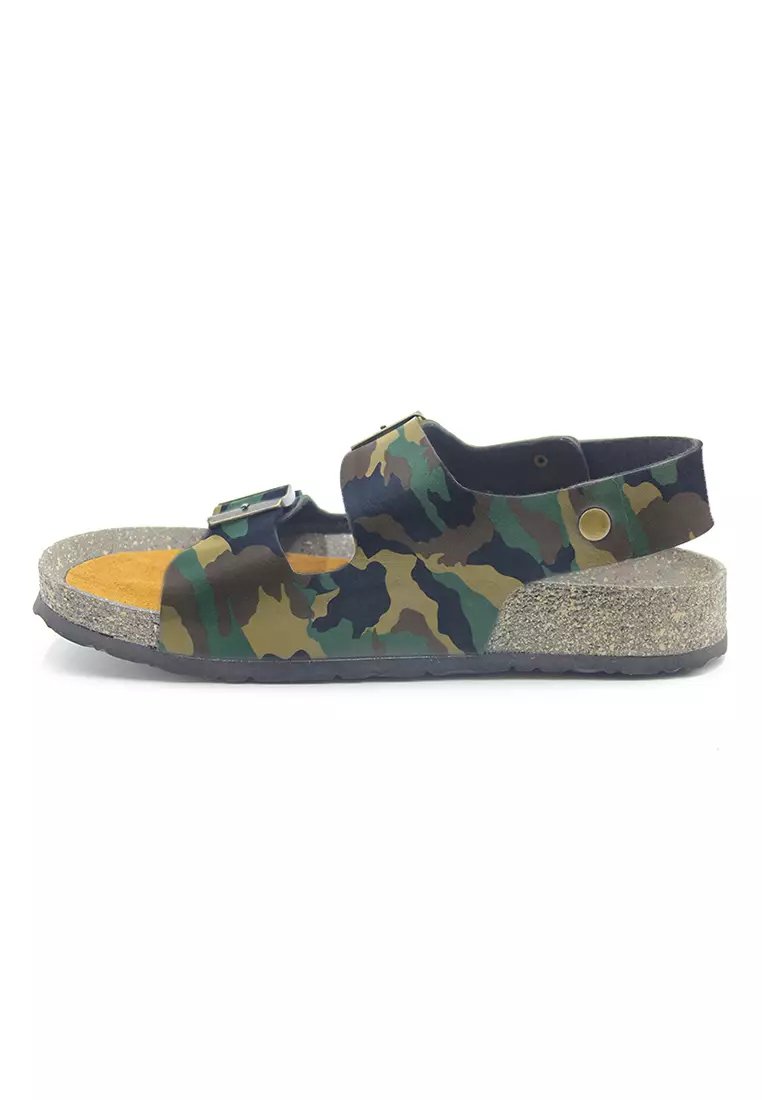 SoleSimple Milan - Camouflage Leather Sandals & Flip Flops & Slipper