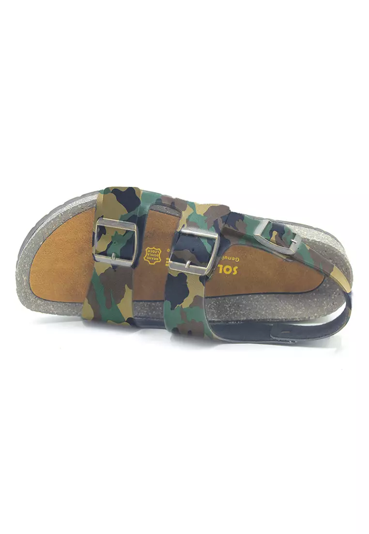 SoleSimple Milan - Camouflage Leather Sandals & Flip Flops & Slipper