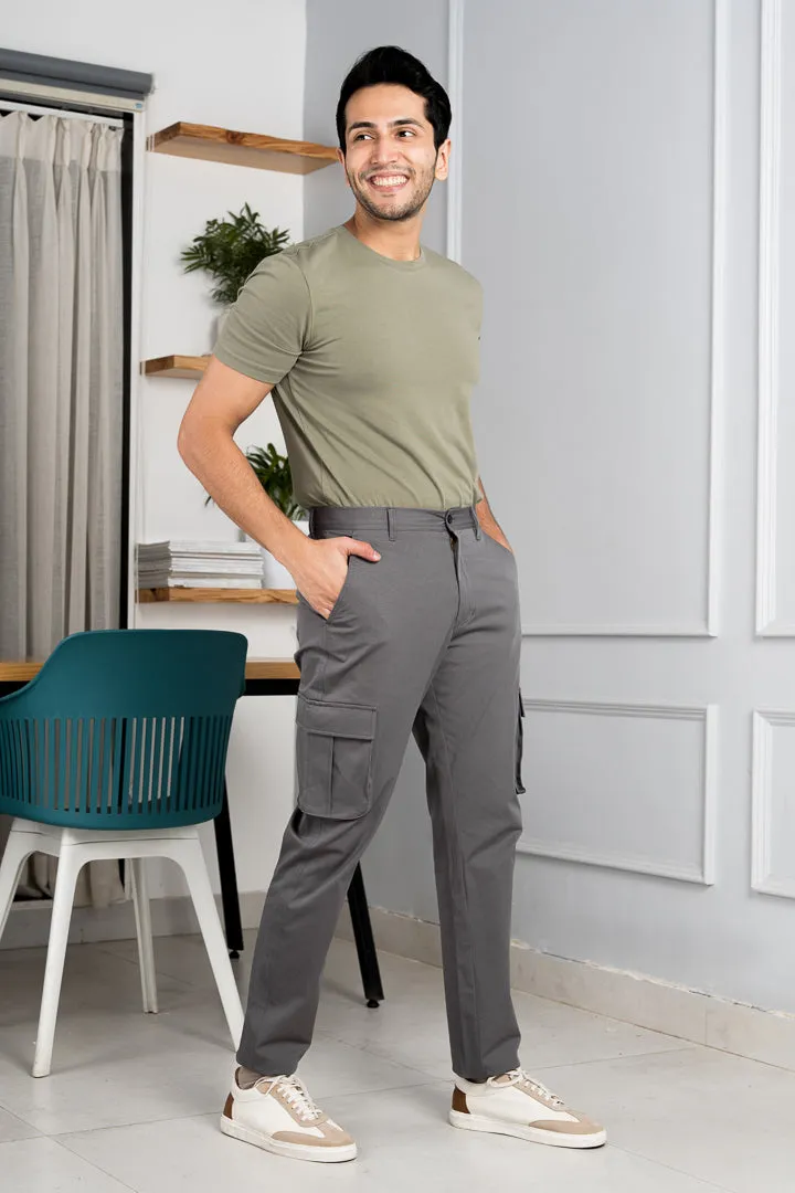 Spanish Grey Stretch Cargo Pants