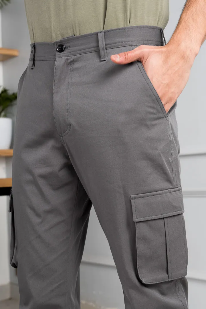 Spanish Grey Stretch Cargo Pants