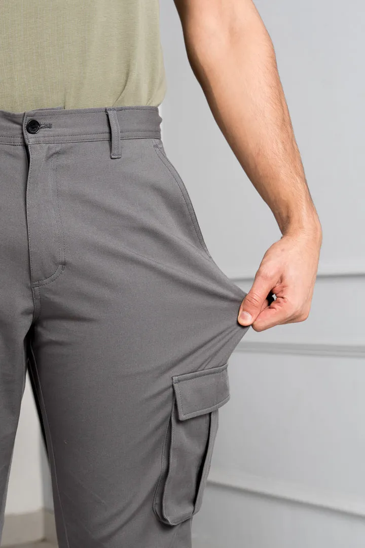 Spanish Grey Stretch Cargo Pants