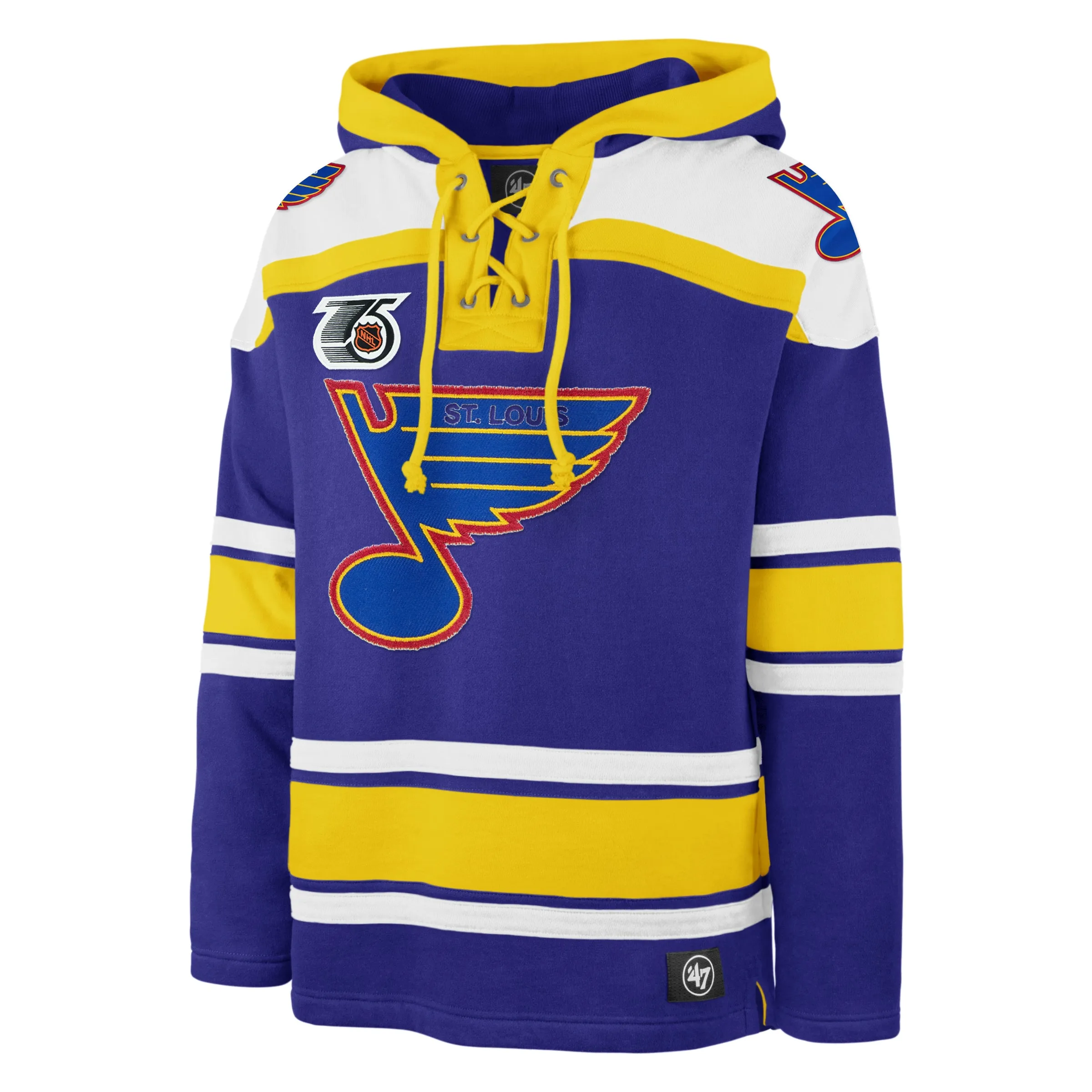 ST. LOUIS BLUES VINTAGE RETRO FREEZE SUPERIOR '47 LACER HOOD