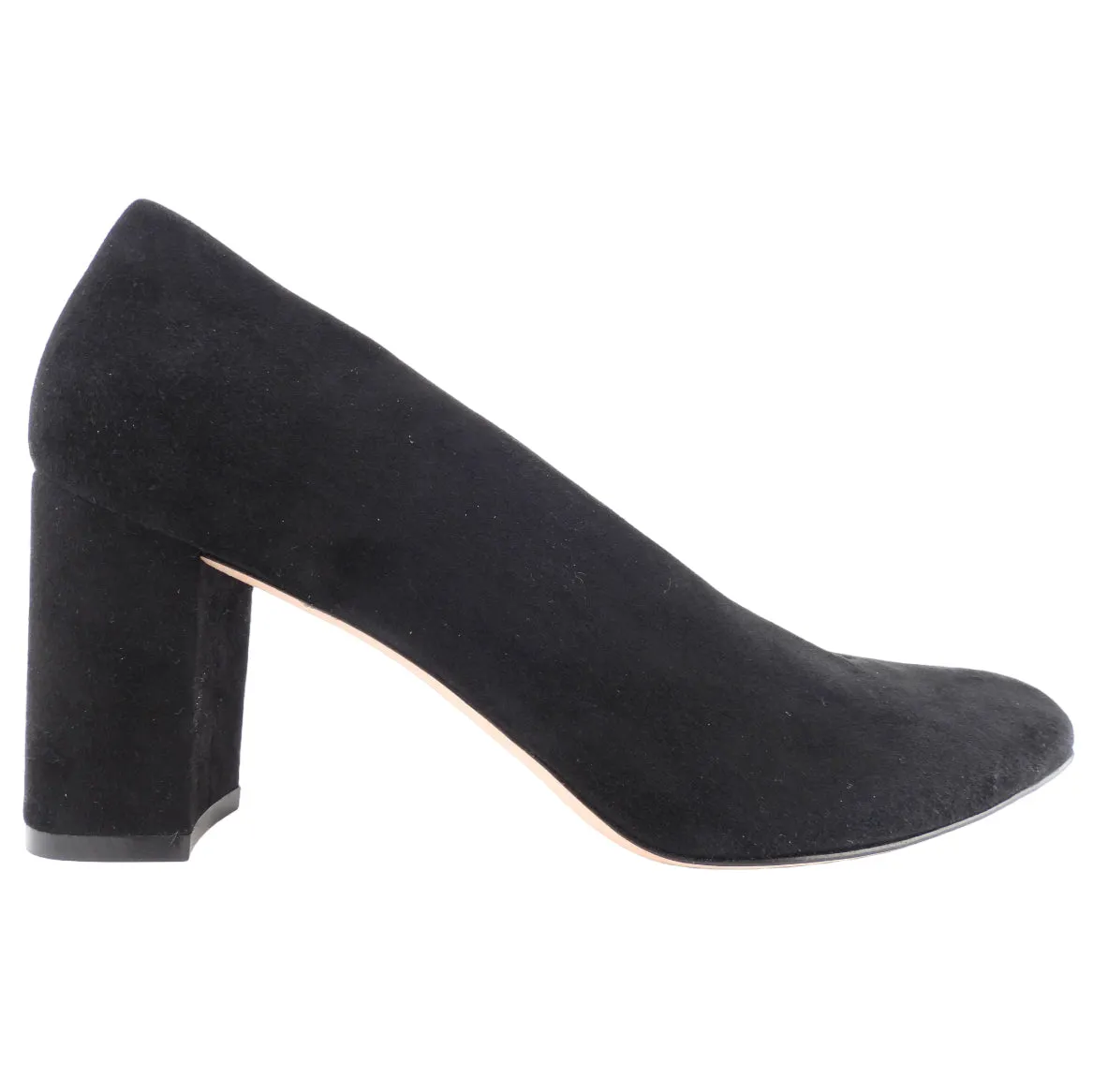 Stuart Weitzman Black Suede Leather Block Heel Pumps - 10