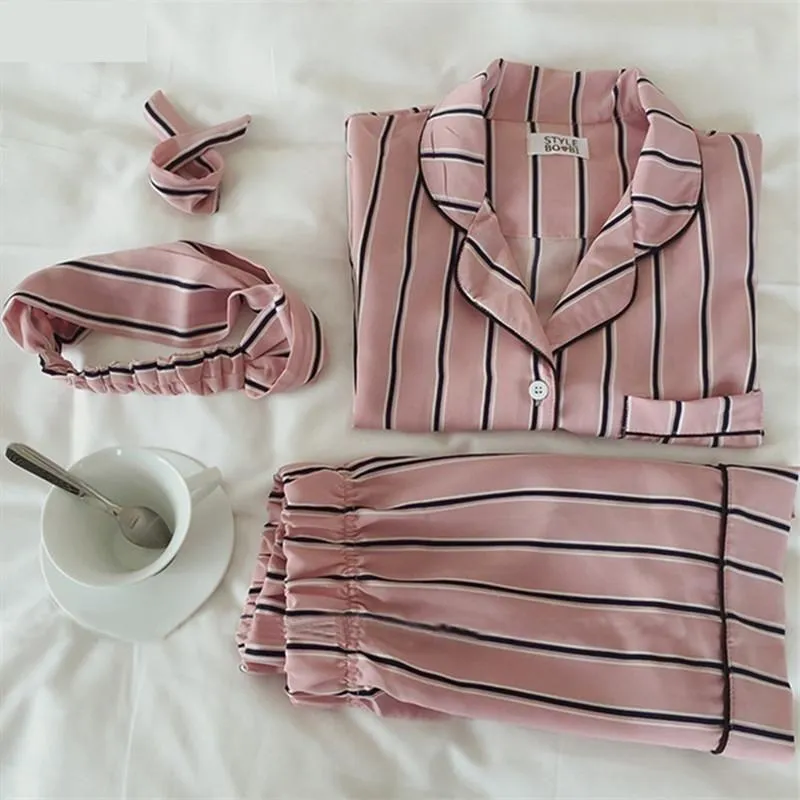 Summer Fashion Women's Turn-Down Collar 2 Two Piece Pajama Set