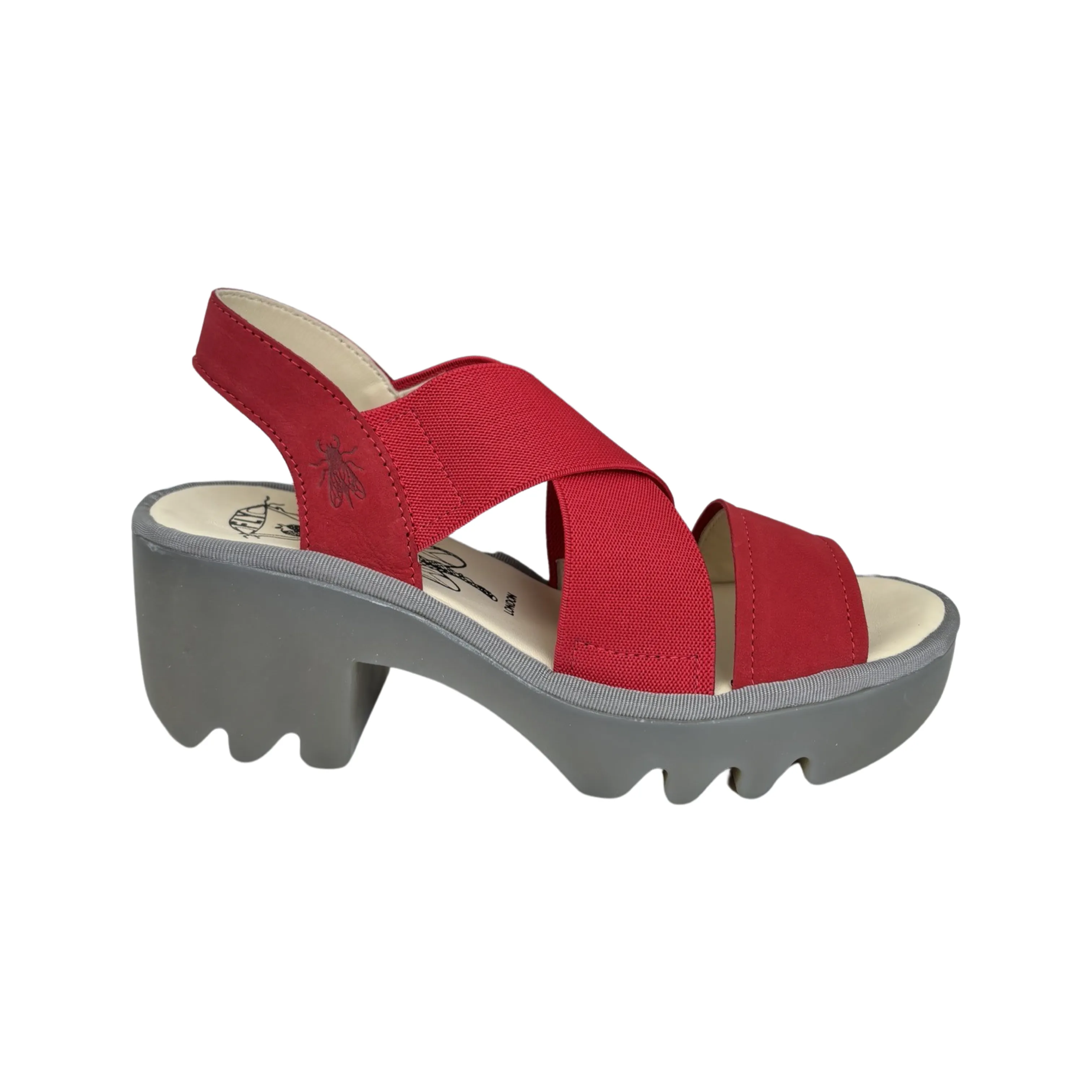 TAJI502 Lipstick Red Crossover Sandal