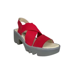 TAJI502 Lipstick Red Crossover Sandal