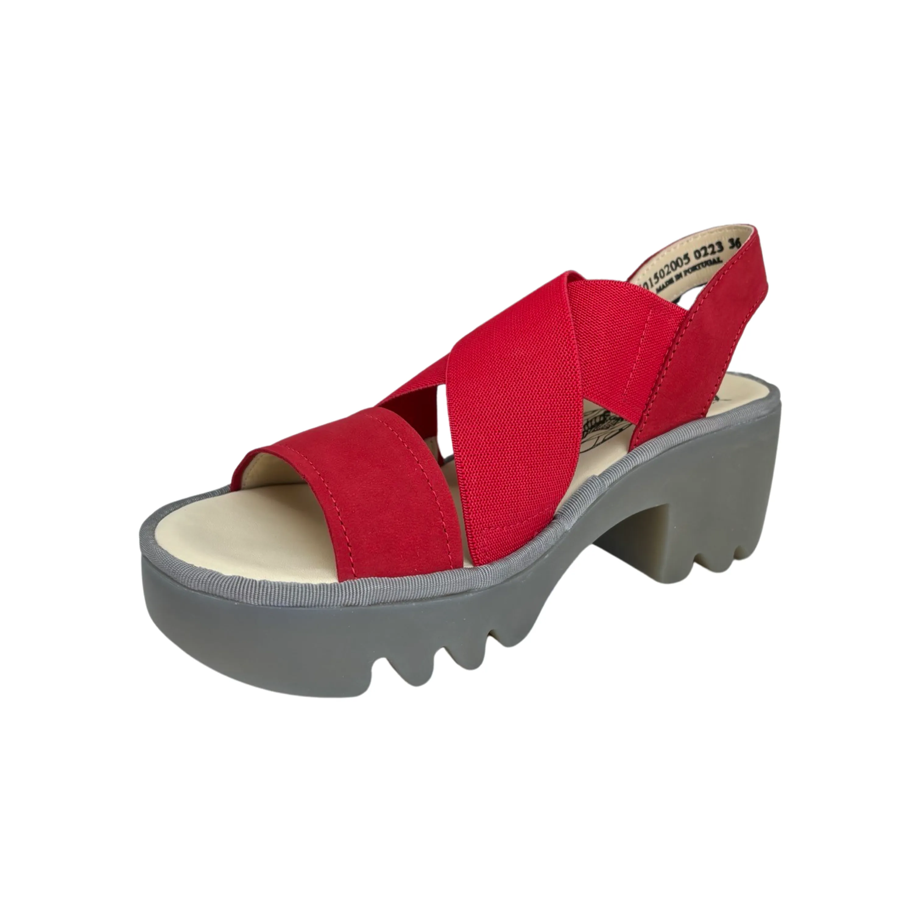 TAJI502 Lipstick Red Crossover Sandal