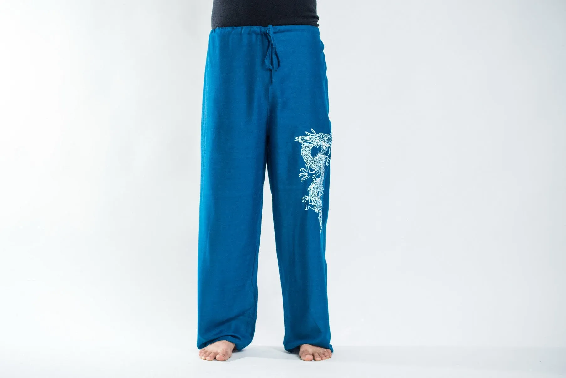 The Dragon Men's Thai Yoga Pants in Turquoise