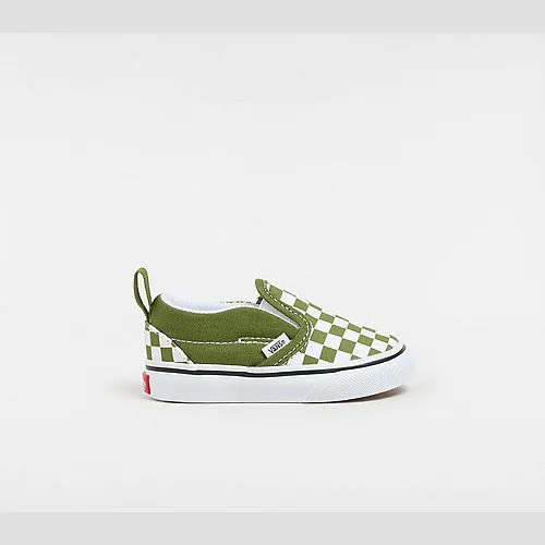 Vans TODDLER SLIP-ON HOOK AND LOOP CHECKERBOARD SHOES (1-4 YEARS) (PESTO) GREEN