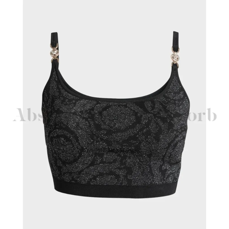 VERSACE  |Casual Style Sleeveless Elegant Style Cropped Tops