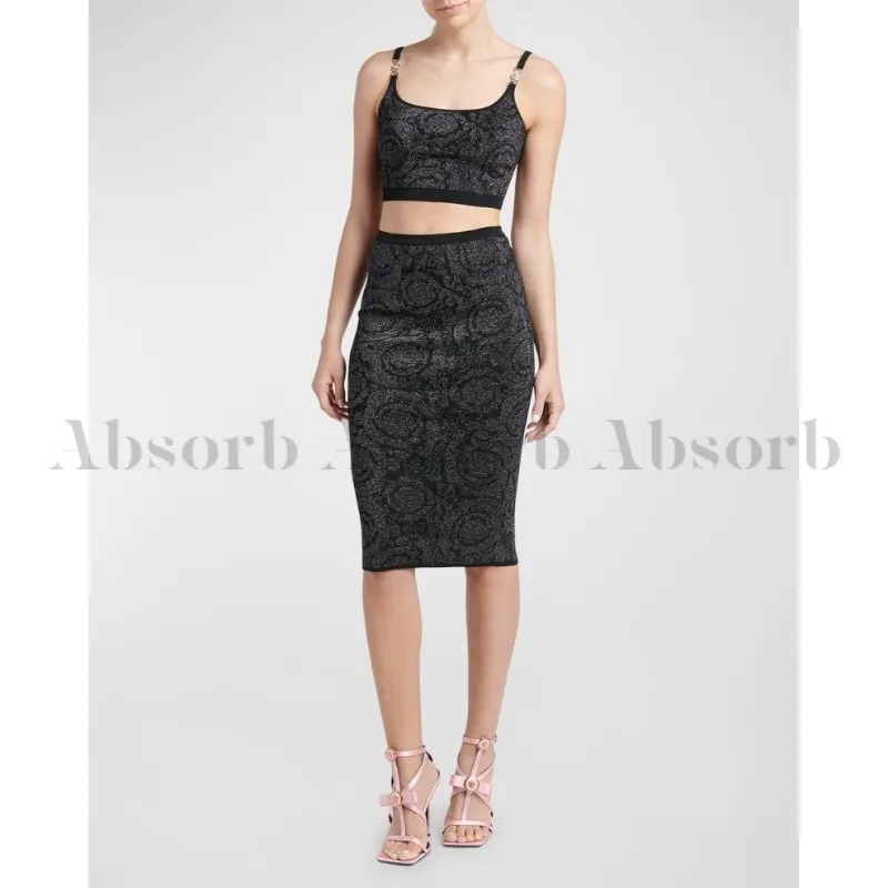 VERSACE  |Casual Style Sleeveless Elegant Style Cropped Tops