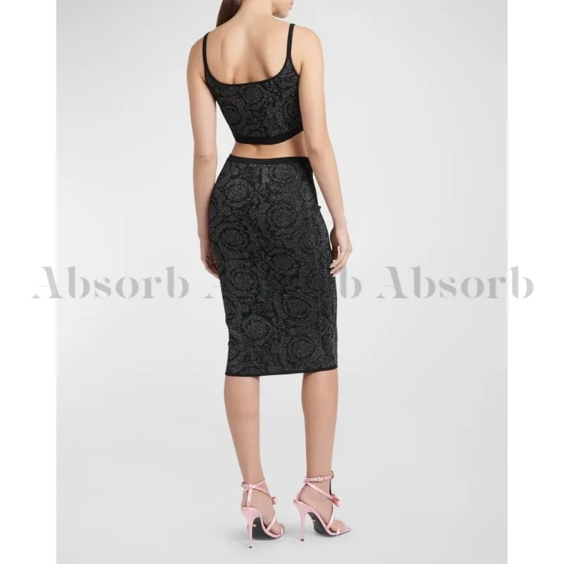 VERSACE  |Casual Style Sleeveless Elegant Style Cropped Tops