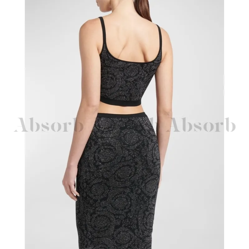 VERSACE  |Casual Style Sleeveless Elegant Style Cropped Tops