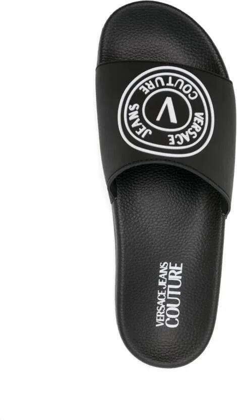 Versace Jeans Couture logo-embossed slip-on slides Black