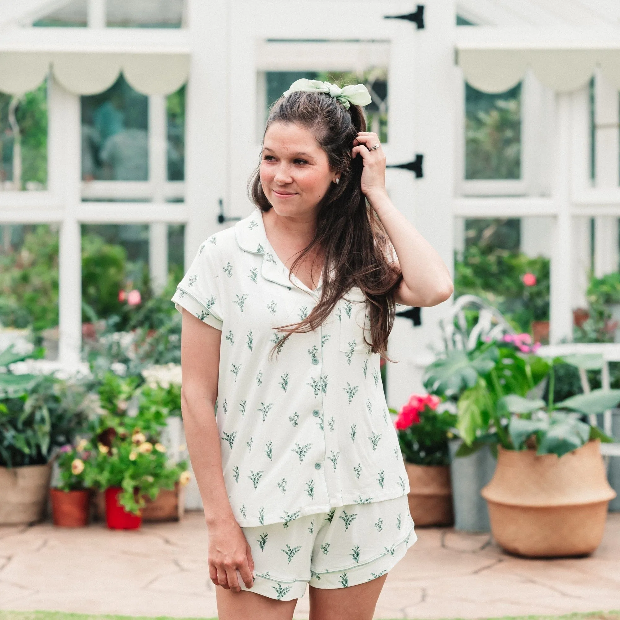 Women’s Short Sleeve Pajama Set in Eucalyptus