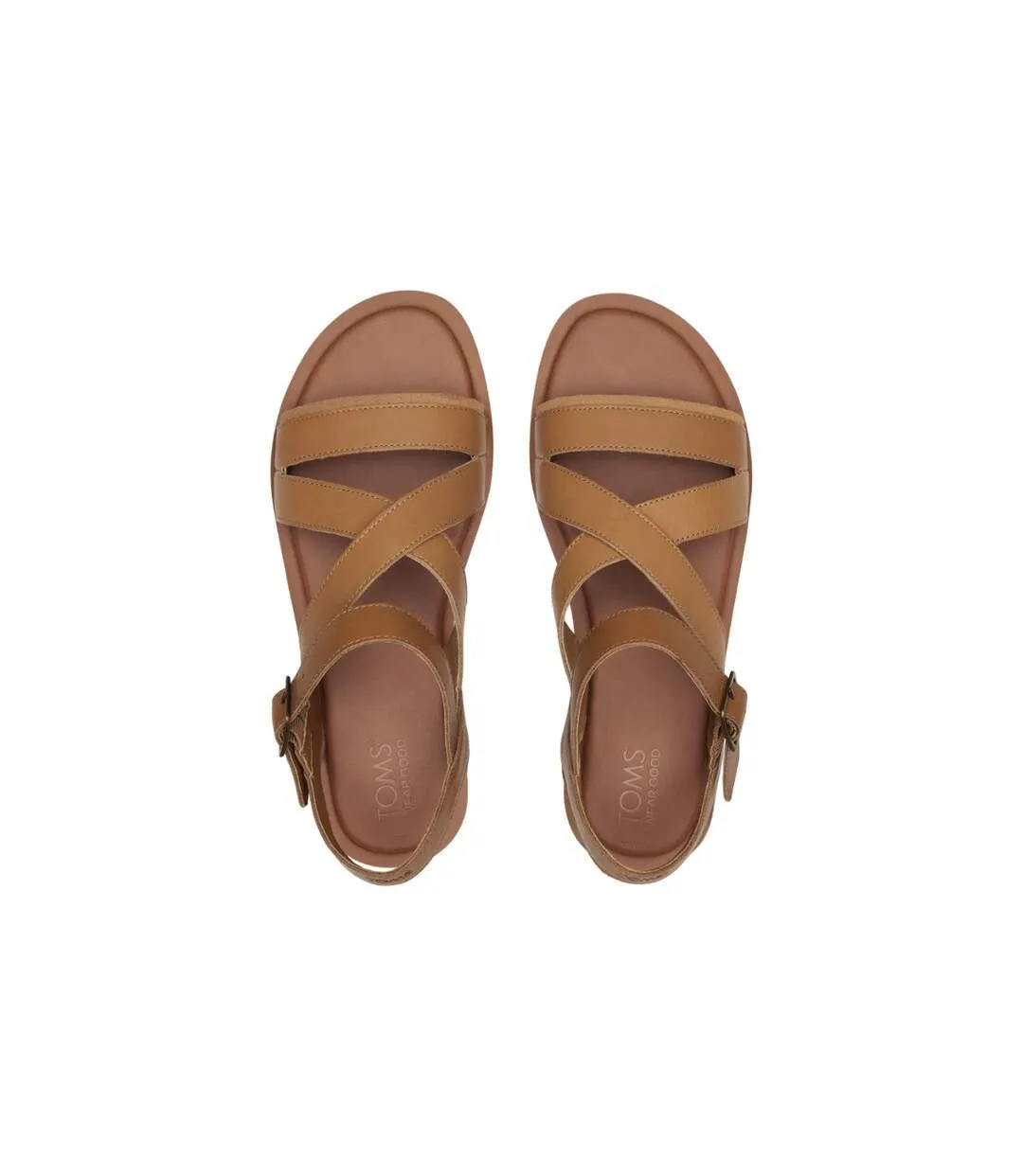 Womens/ladies sloane leather sandals tan Toms