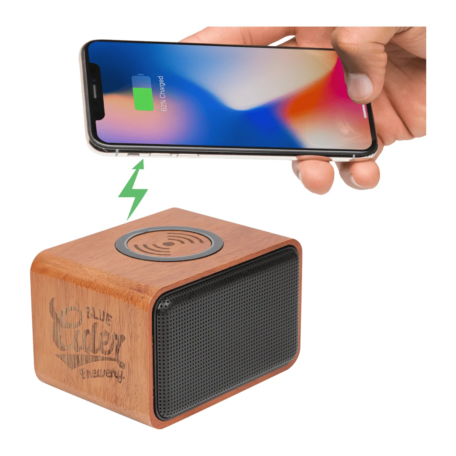 Wood Bluetooth Speaker with Wireless Charging Pad