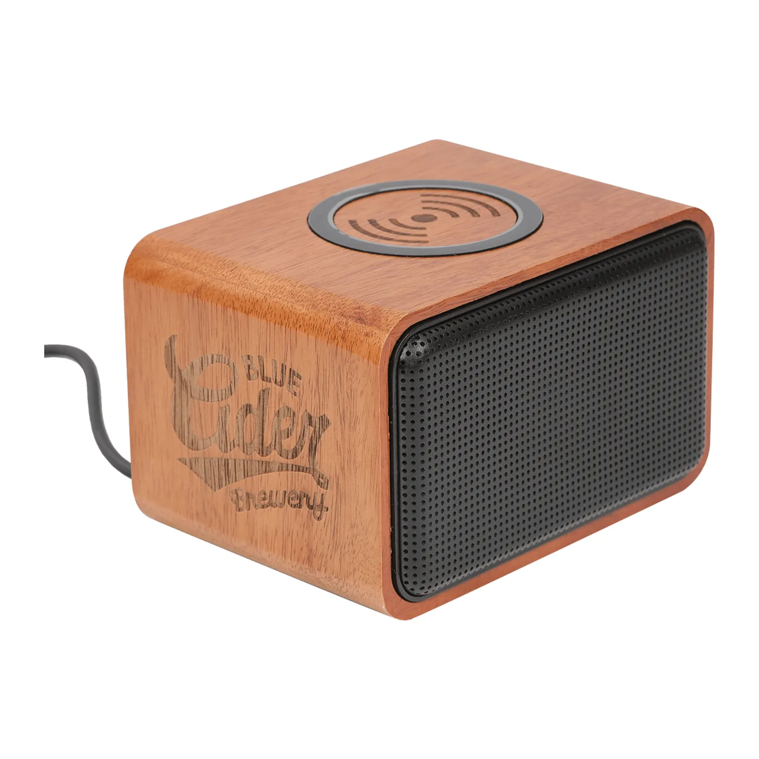 Wood Bluetooth Speaker with Wireless Charging Pad