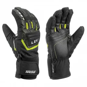 World Cup S Junior Ski Gloves - Black-Ice Lemon